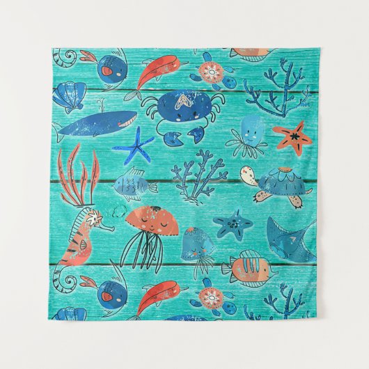 Tenture Bois de Teck Rustique & Amis Fantaisistes Sous l'O (Devant)