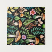 Tenture Bois foncé Champignons Bois Motif Art (Devant (Horizontal))