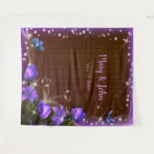 Tenture Bois foncé rustique violet Mariage floral fond (Devant (Horizontal))