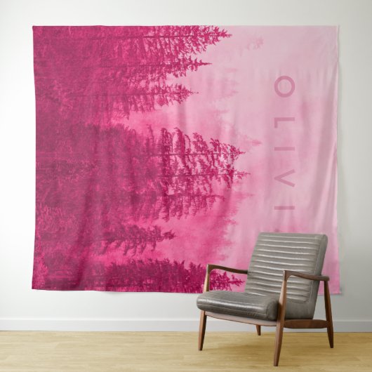 Tenture Bois Forêt Pin Arbres Mural | Mur (En situation (horizontale))