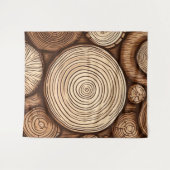 Tenture Bois rond troncs d'arbres en bois forêt boisée (Devant (Horizontal))