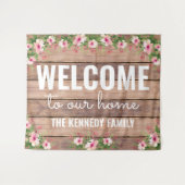 Tenture Bois Rustique Bienvenue À Notre Maison Personnalis (Devant (Horizontal))
