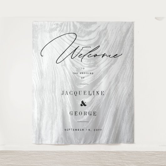 Tenture Bois rustique Mariage de forêt d'hiver (Devant)