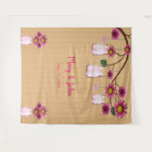 Tenture Bois rustique rose Floral Mason jarres arrière pho (Devant (Horizontal))