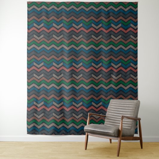 Tenture Bois sombre Terre Zigzag Chevron (En situation)