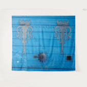 Tenture Bois Vieilli Fond de Porte Bleu Clair Tunisie (Devant (Horizontal))