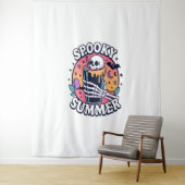 Tenture Boisson de squelette d'été Éffrayante d'Halloween (En situation)