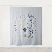 Tenture Boissons modernes girly bleues pour enterrement de (Devant)