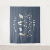 Tenture Boissons modernes girly bleues pour enterrement de (Devant)