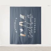 Tenture Boissons modernes girly bleues pour week-end d'ent (Devant)