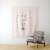 Tenture Boissons modernes girly rose pour enterrement de v (En situation)