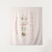 Tenture Boissons modernes girly rose pour enterrement de v (Devant)