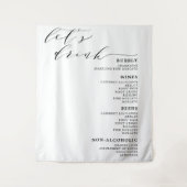 Tenture Boissons Noir Blanc Mariage Barre Menu Signer (Devant)