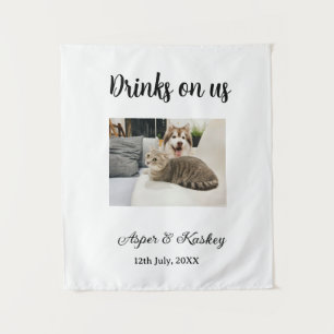 Tenture Boissons offertes bar ouvert photo de mariage coup