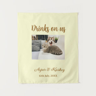 Tenture Boissons offertes bar ouvert photo de mariage coup
