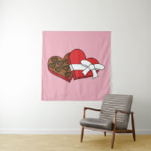 Tenture Boîte à chocolat de coeur de la Saint-Valentin (En situation)