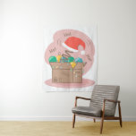 Tenture Boite artisanale avec décoration de Noël et chapea<br><div class="desc">Composition du Nouvel An et de Noël avec boîte pleine de décoration et casquette de Père Noël</div>