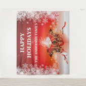 Tenture Boîte cadeau d'hiver surprise Flambeaux de neige r (Devant)