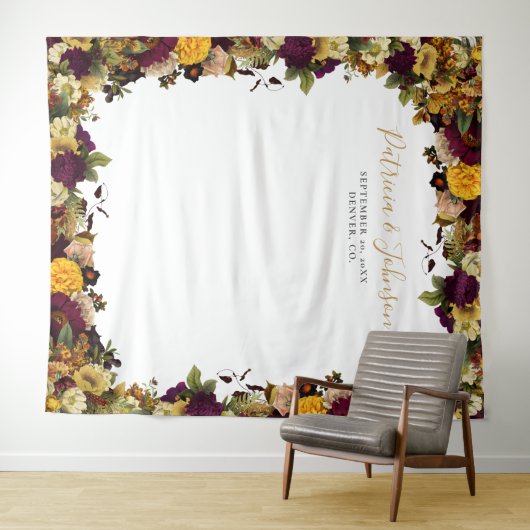 Tenture Boite de photo à fleurs rustique mariage de automn (En situation (horizontale))