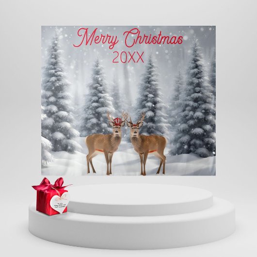 Tenture Boite photo de Noël d'hiver