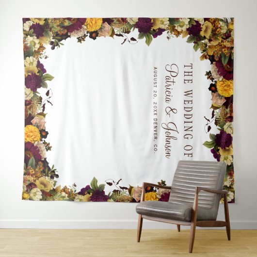 Tenture Boite photo Rustique à fleurs mariage automne arri (En situation (horizontale))