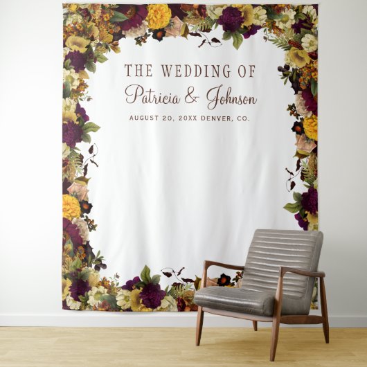 Tenture Boite photo Rustique à fleurs mariage automne arri (En situation)