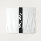 Tenture Bold Black & White Stripe Editable Text (Devant (Horizontal))