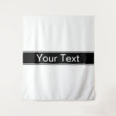 Tenture Bold Black & White Stripe Editable Text (Devant)