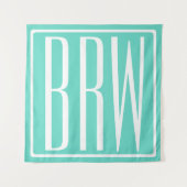 Tenture Bold Modern | White on aqua (Devant)