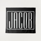 Tenture Bold & Modern Your name or Word | White On Black (Devant (Horizontal))