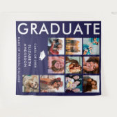 Tenture Bold Navy Blue Photo Backdrop pour Graduation Part (Devant (Horizontal))