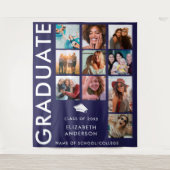 Tenture Bold Navy Blue Photo Backdrop pour Graduation Part (Devant)