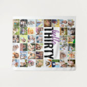 Tenture Bon anniversaire 30 ans 40 Collage de photos (Devant (Horizontal))