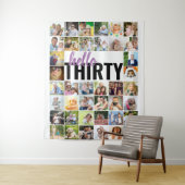 Tenture Bon anniversaire 30 ans 40 Collage de photos (En situation)