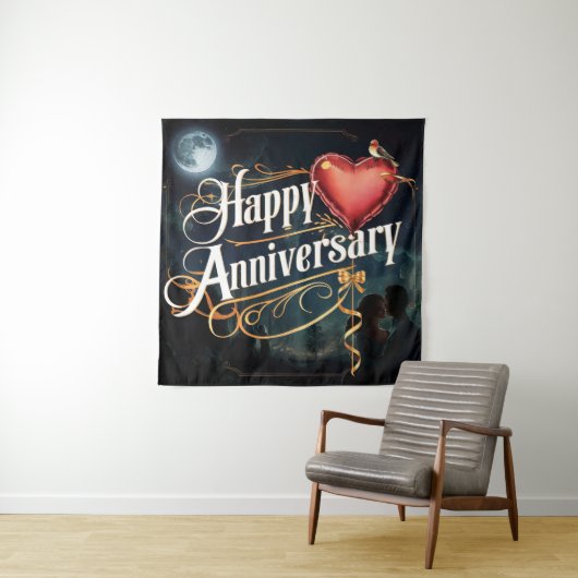 Tenture Bon anniversaire de Mariage (En situation)