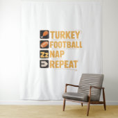 Tenture Bon thanksgiving Turquie Football Nap Repeat Funn (En situation)