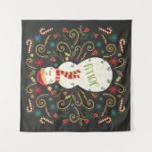 Tenture Bonhomme de neige gai de vacances d'Otomi (Devant)