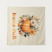 Tenture Bonjour Automne aquarelle fleur sauvage feuilles d (Devant (Horizontal))