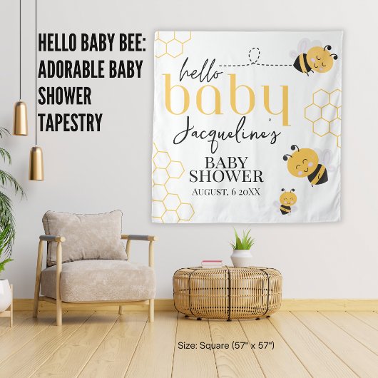 Tenture Bonjour Bébé Abeille: Cadeau de Naissance Adorable