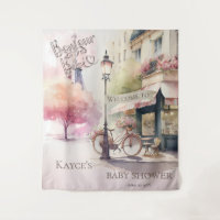 Bonjour Bebe Café français Baby shower Contexte