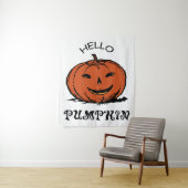 Tenture Bonjour citrouille jack-o-lanterne illustration, N (En situation)