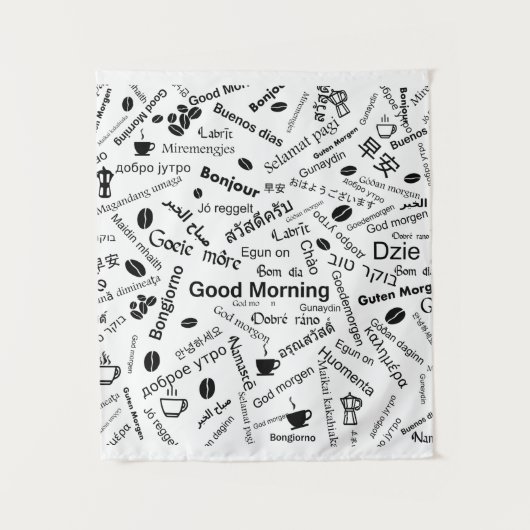 Tenture Bonjour dans toutes les langues du monde (Devant)