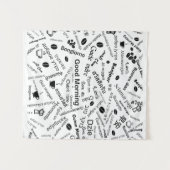 Tenture Bonjour dans toutes les langues du monde (Devant (Horizontal))