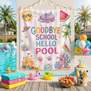 Tenture Bonjour Fête de Piscine Rayures