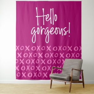 Tenture Bonjour Magnifique journée de Galentine xoxo toile
