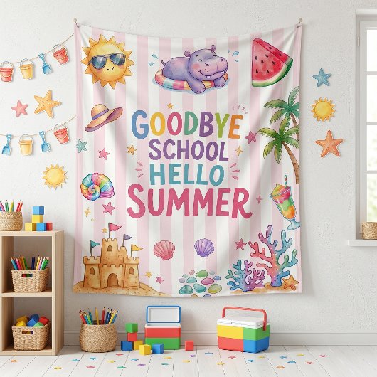 Tenture Bonjour Rayures de fête d'été