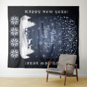 Tenture Bonne année ! Hiver Fairy Tale Imaginaire Nuit (En situation (horizontale))