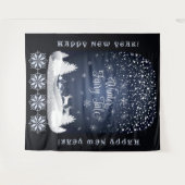 Tenture Bonne année ! Hiver Fairy Tale Imaginaire Nuit (Devant (Horizontal))