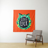 Tenture Bonne chance au porc Abstrait (En situation)