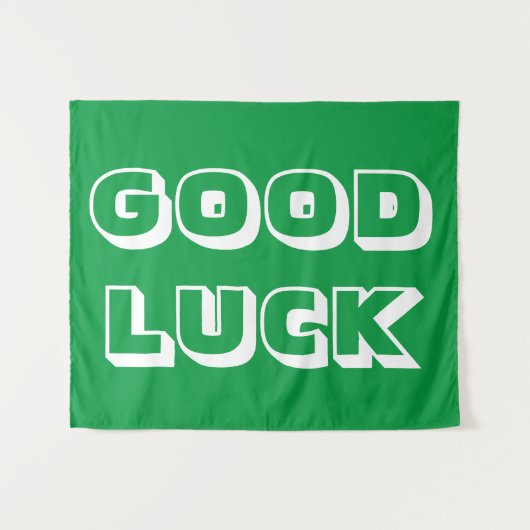 Tenture Bonne chance, vert blanc (Devant (Horizontal))